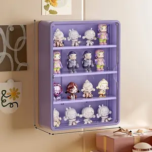 Magnetic wall-mounted blind box doll display and storage rack, Display Shelf, Pop Mart figurine showcase with dust-proof blind box storage case