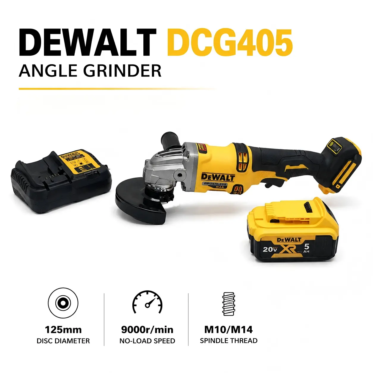 DCG405 M10/M14 Angle Grinder Ideal For Cutting And Grinding In Industrial Applications installation rpm speed tool pry reinforce concrete strong control 4-mode high torque impact hand accessory electric drill driver dcf880 brushless impact wrench hardware