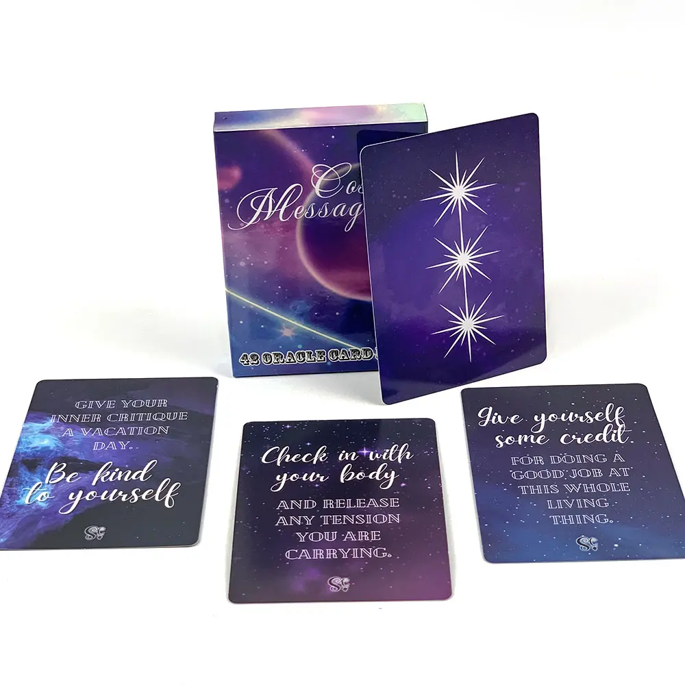 Cosmic Message Oracle Cards, Divination Tarot Cards, Holiday Party Entertainment, Desktop Paper Card Game, Thanksgiving Christmas New Year, Family Fun Game, Word Cards, Energy Cards