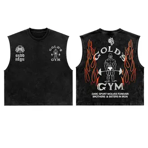 Wolves Gold's Gym Shirt, Gym Washed Tee, Workout Tee, Men's Sport Outfit, Gym Men's Top, Training Tank, Gym Apparel, Gym Workout Men