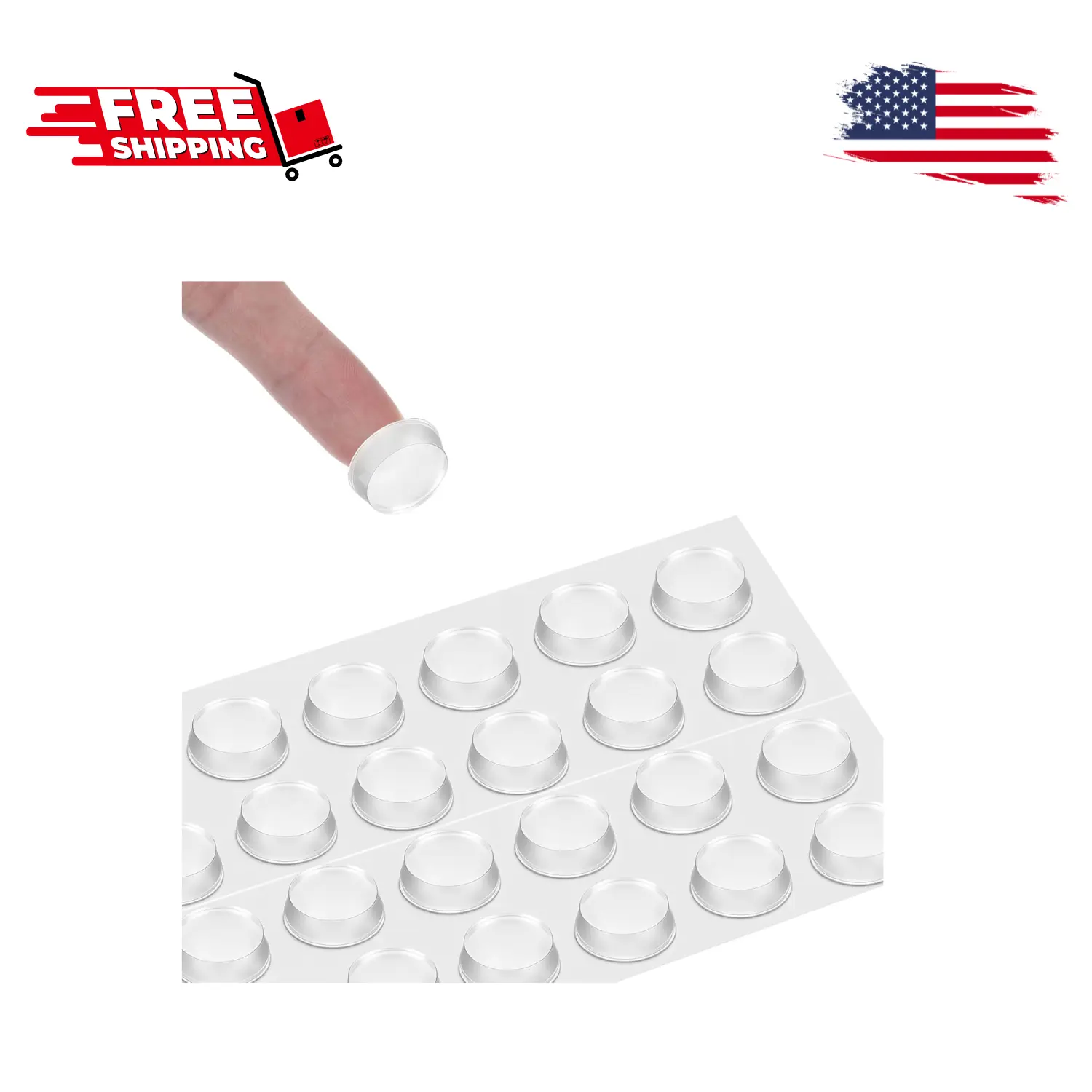 24 Pack Glass Table Top Anti Slip Pads 20mm*5mm Clear