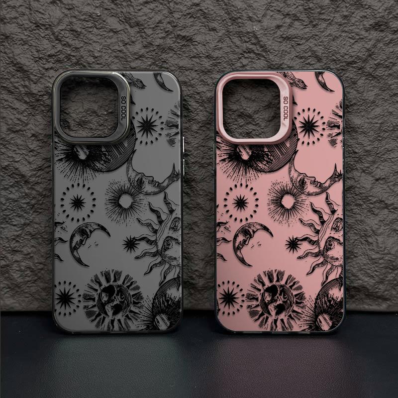 Vintage Celestial Print Phone Case  Modern Mystical Design Durable Hard Acrylic Back Case With An Anti-Yellowing Coating, Made From High-Quality Designed For Reliable Drop Protection For Your Phone For iPhone 17.16.15.14.13.12.11.X.XS.XSMAX.XR.8.7