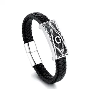 Men's Trendy Cool Leather G Bracelet Jewelry