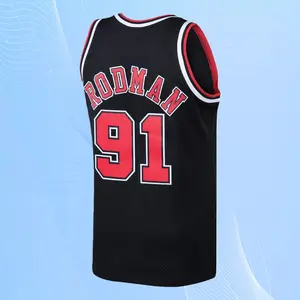 Dennis Rodman Men's Sleeveless stitched Basketball Jersey Black 1997-98 collect