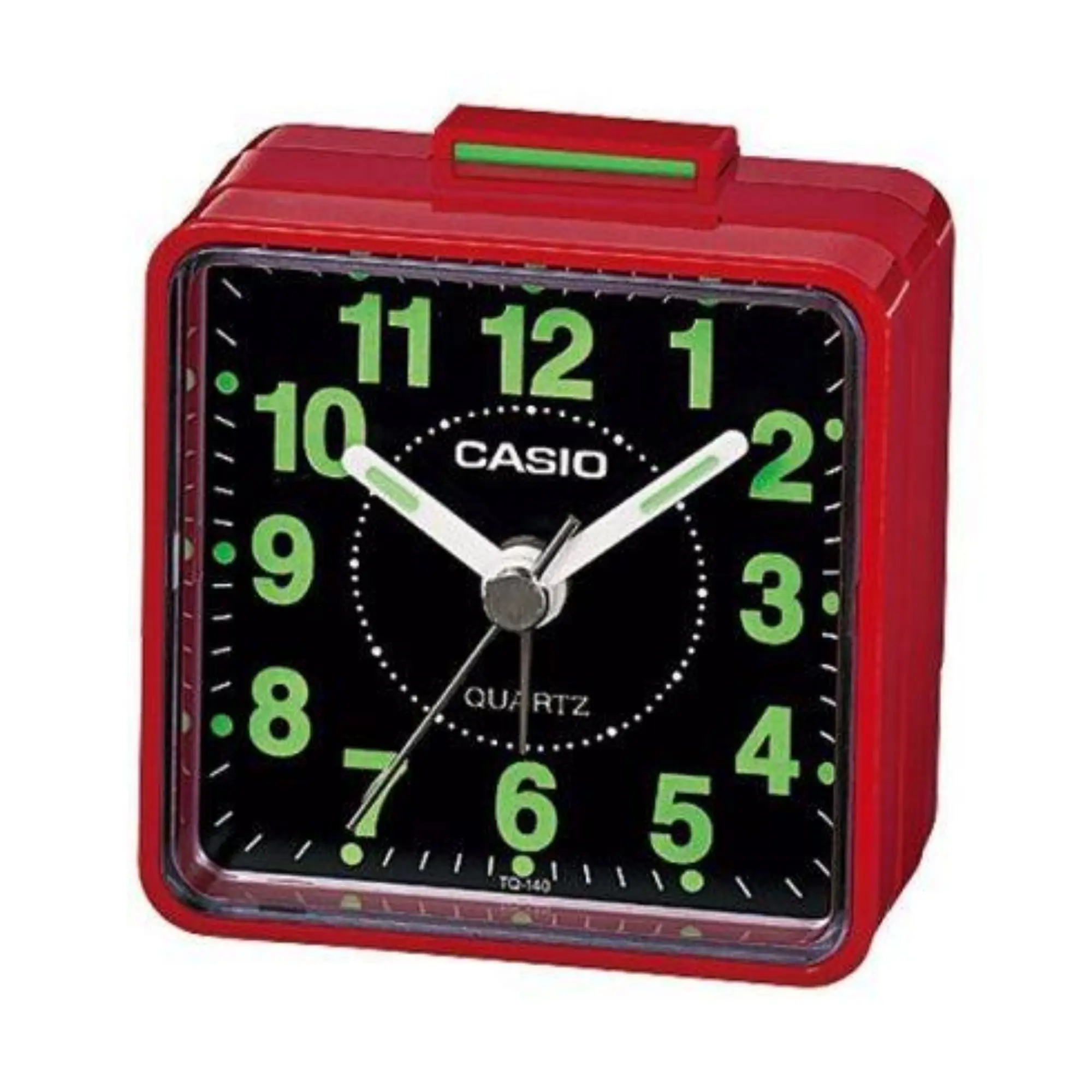 Casio Analog Travel Alarm Clock Black Dial Compact - TQ-140-4D