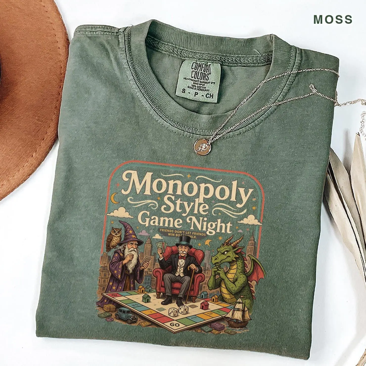 Comfort Colors Monopoly Style Game Night Retro Graphic T-Shirt - Funny Game Night