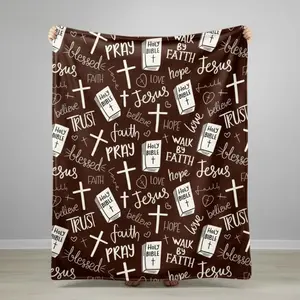 Super Soft Christian Jesus Blanket For Ultimate Comfort & Faith Inspiration Lightweight Cozy Warm Blankets For Sofa Bedroom & Living Room Couch Room Decorationbed