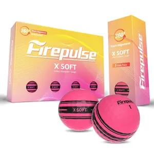 Firepulse X SOFT Golf Ball | 2-piece Construction | Fluorescent Matte Golf Balls | Translucent Pink | Soft Golf Balls | 360 Track Alignment | 12count(1dozen)