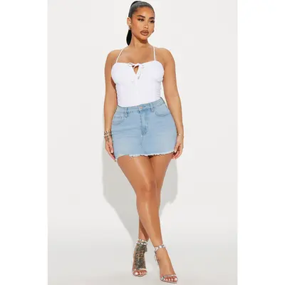 Pleated Denim Mini Denim Skirt Fashion Nova Paige Pleated Tinted