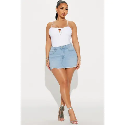 Raven Denim Mini Skirt - Light Wash