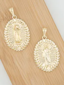 New Gold-Plated Virgin Mary and Saint Jude Thaddeus Charms Elegant Religious Jewelry Pendant for Personal Expression