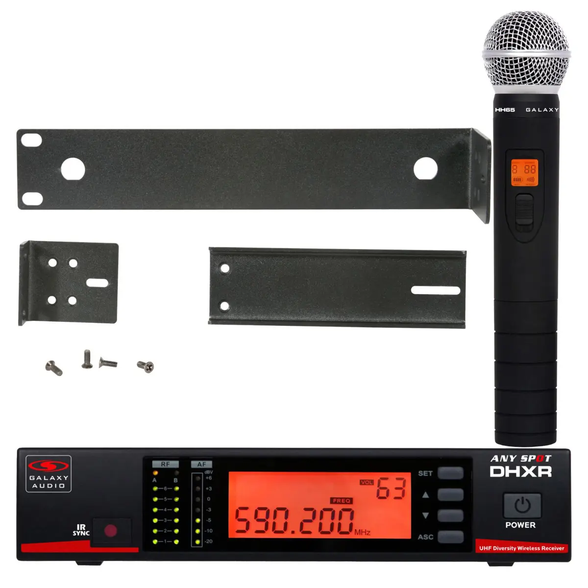 Galaxy Audio DHX Wireless Dynamic Microphone System - Detachable Metal Lock Wireless Mic Audio Gear with DHXR Receiver, HH65 Handheld Transmitter