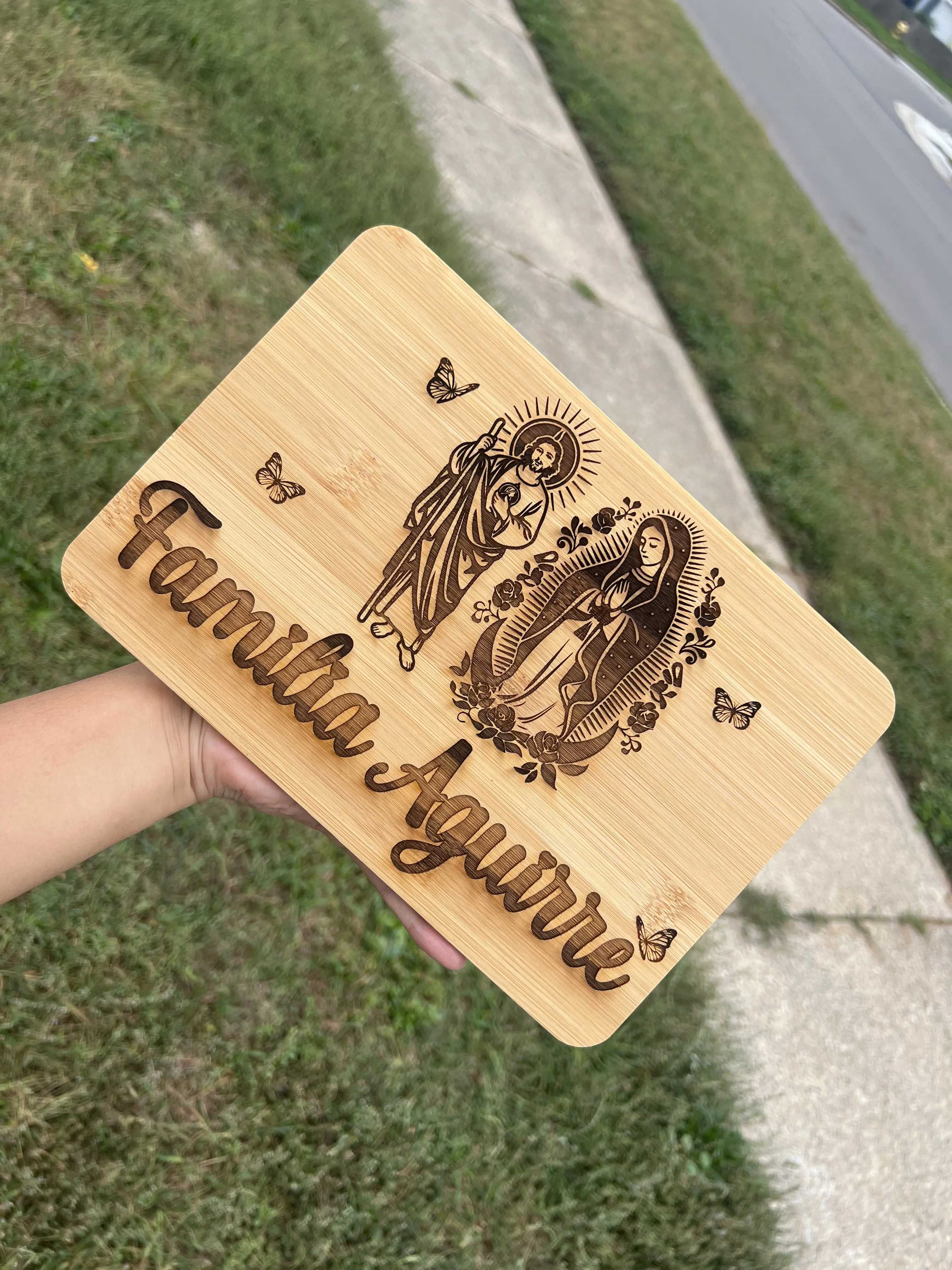 Personalized Wooden Saint Family Name Board Personalized Wooden Saint Family Name Board