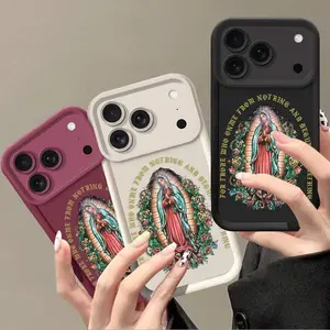 Unique Virgin Mary Image TPU Cellphone Case - Shockproof, Non-Slip Protection Cover for iPhone 17,16 Pro Max,16E,16 Plus,15,14,13,12,11,XS,Max - Handheld Devices Accessory