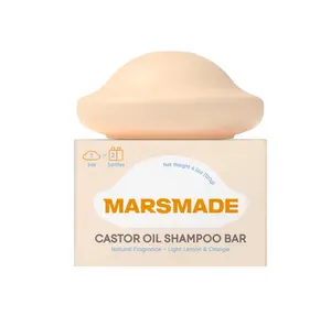Marsmade Castor Oil Shampoo Bar Hydrating & Moisturizing Natural Hair Soap for Bathing, Hair Growth & Scalp Nourishment, Solid Shampoo for All Hair Types (120g, 4.23 oz)
