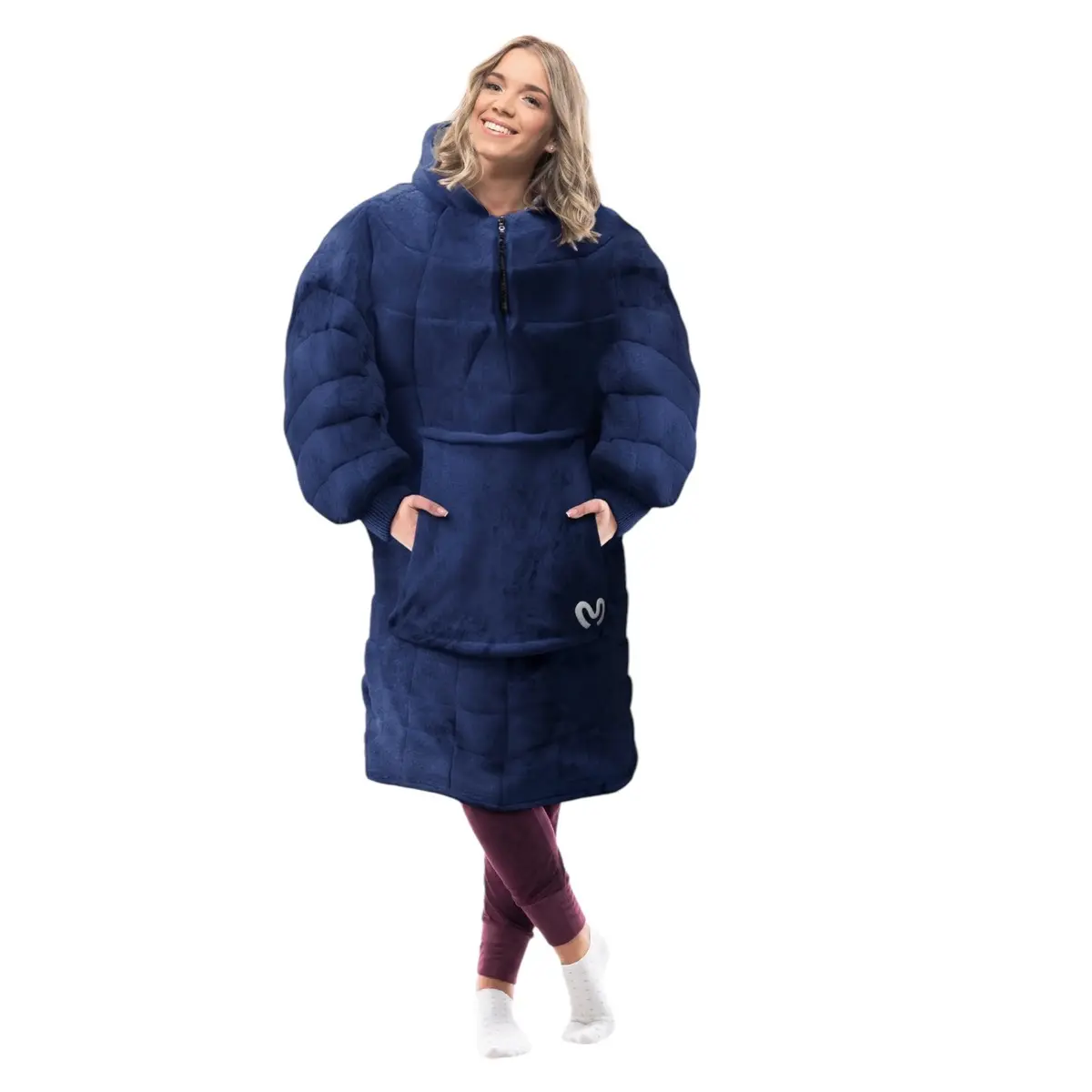 Blue weighted wearable blanket