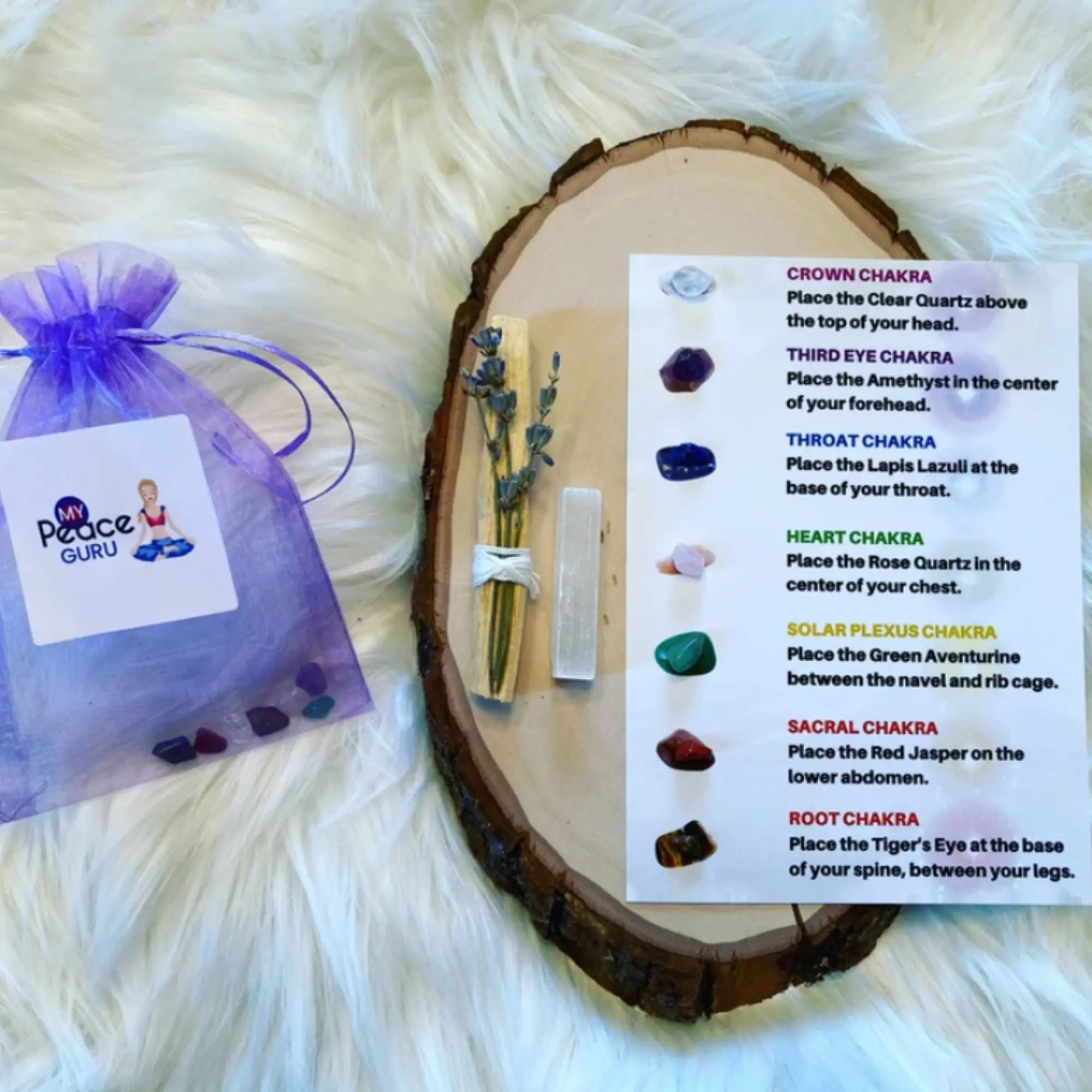 Crystal Grid Chakra Balancing Flower of Life Law Of Attraction Gift Set