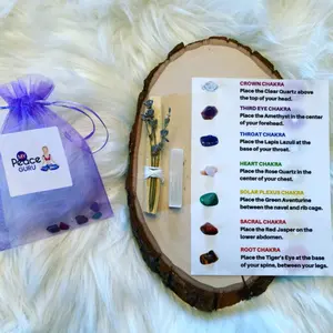 Crystal Grid Chakra Balancing Flower of Life Law Of Attraction Gift Set