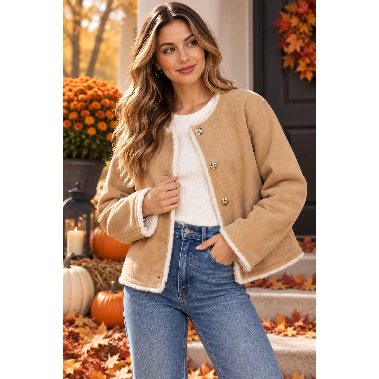 Camel Cozy Shearling Jacket