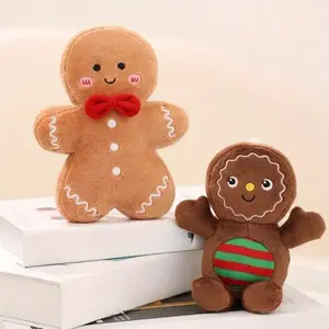 Soft Gingerbread Man Plush Toy, Polyester Material, Cute Christmas Decoration Design, Perfect for Party Decorations, Tree Ornaments & Gifts