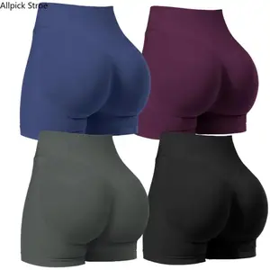Women's High-Waist Tummy Control Side-Ribbed Butt-Lifting Seamless Compression Shorts, Smooth Leg-MM Style Shapewear for Lady