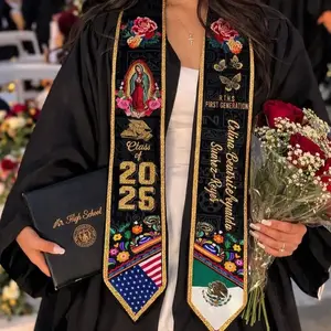 Custom Mexican Graduation Stole, Mexican Flag Graduation Sash 2026, Mexico Pattern Stole, Custom Name & School Sash Senior Graduation Gift