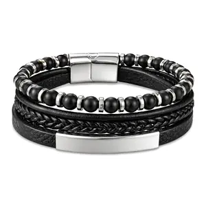Retro Textured Woven Leather Bracelet, Niche Stylish Versatile Wrist Accessory for Men