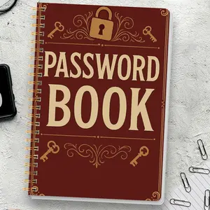 1pc Simple Password Book, Spiral Bound Notepad, Minimalist Advanced Address Password Manager With Website Password Quick Access Username And Password Storage Perfect For Home Office Internet Computer Logins, Great Holiday Gifts