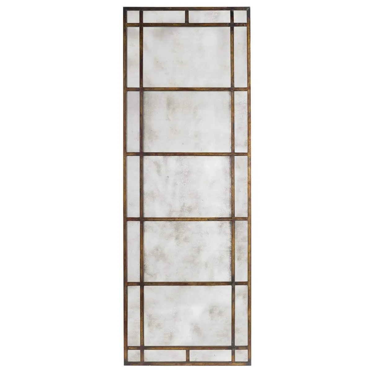 Adivan Antique Bronze Metal Frame Mirror - Rectangular Vintage Home Decor, 29 w x 79 h x 1 d (in), Distinctive Finish, Rustic Aesthetic, Horizontal or Vertical Mounting Option