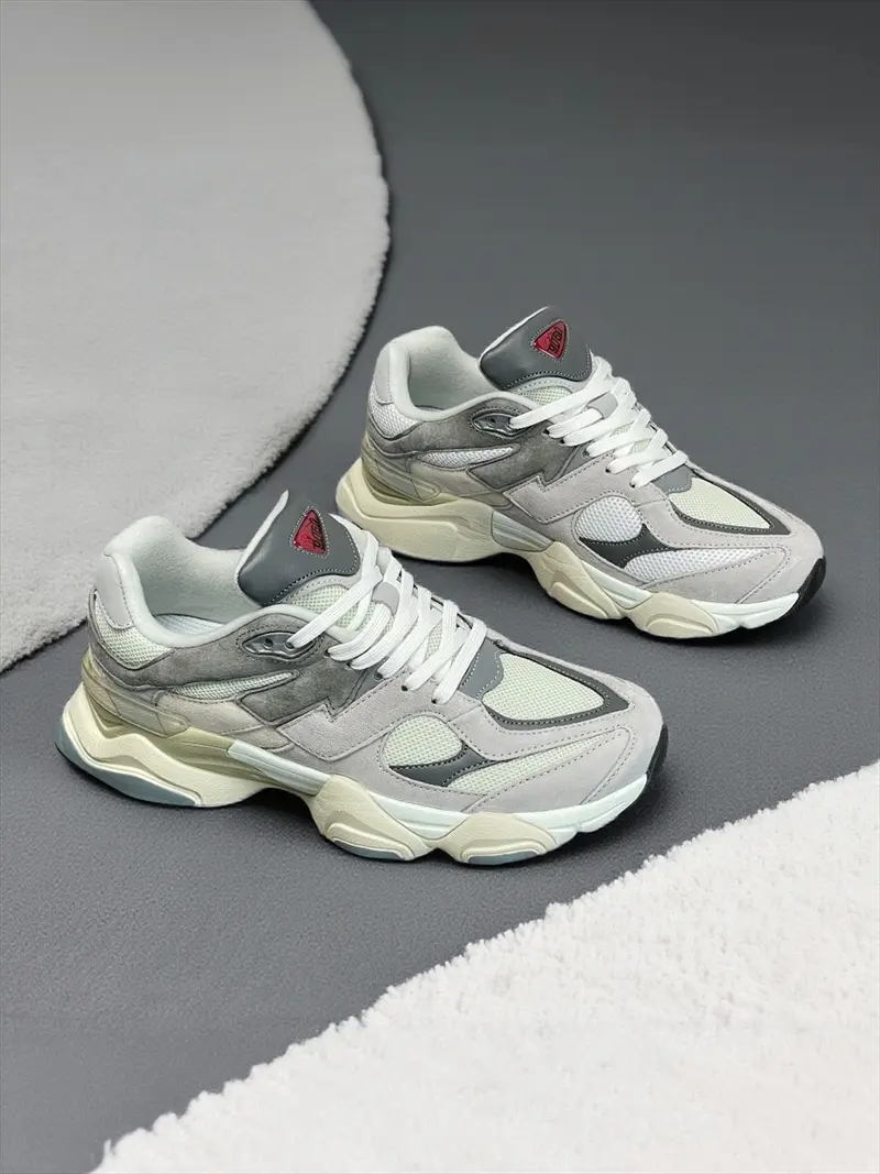 2026 New Style 9060 Thick Autumn Winter Unisex Dad Shoes, Casual Warm Sports Sneakers for All Seasons, Patchwork Textile Upper with Rubber Sole