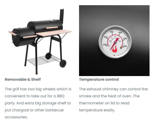 [ FLASH SALE ] ROVSUN BBQ Charcoal Grill Outdoor Patio Barbecue Cooker with Wheels