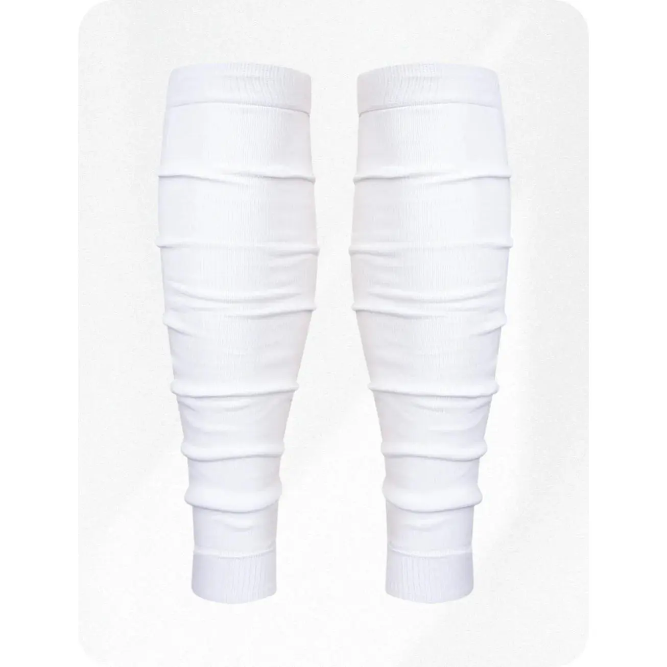 Exxact Sports Leg Sleeves for Men Football Calf Compression Sleeve, Calf Sleeves for Men & Boys, Football Leg Sleeve (1 Pair) (White)