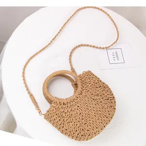 Women Half Moon Top Handle Handbag, Convertible Detachable Strap Crossbody Shoulder Bag for Summer Daily & Vacation Use Minimalist Solid Color Shoulder Bag