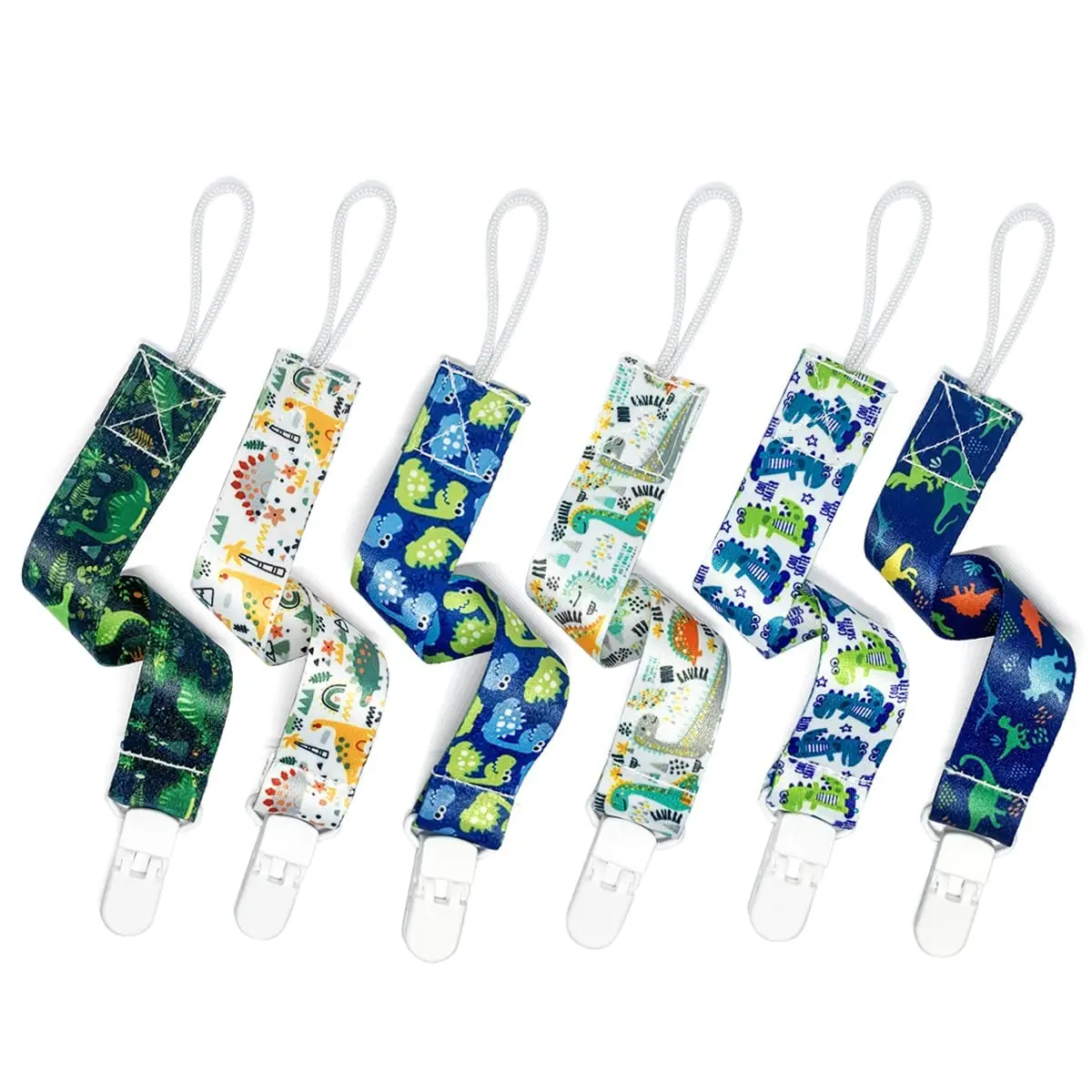 Baby Pacifier Clips, 6 Pack Universal Holder Leash for Boys and Girls, Teething Toys Teethers