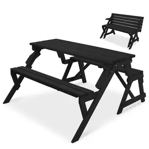 Best Choice Products 2-in-1 Outdoor Interchangeable Wooden Picnic Table/Garden Bench for w/ Umbrella Hole Best Choice Products 2-in-1 Outdoor Interchangeable Wooden Picnic Table/Garden Bench for w/ Umbrella Hole