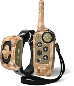Sodog Electric Shock Collar - Dog Training Collar with Remote 2000ft, Waterproof Dog Shock Collar for Medium Large Dogs with Strong Vibration&Beep, Rechargeable E Collar with 2 Collar Straps (Desert Camo)
