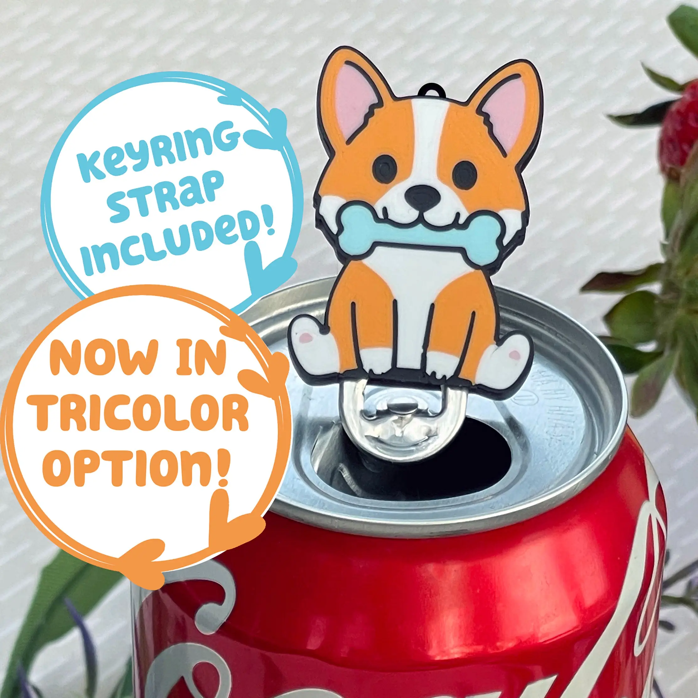 Tab Buddies Corgi! Cute soda can tab opener help for long nails, kids, sore hands Kitchen Utensils