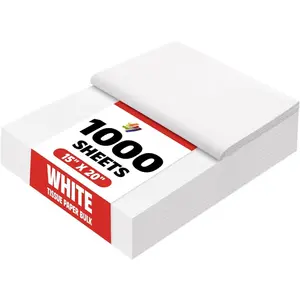 1000 Sheets White Tissue Paper Bulk, 15x 20 Packing Paper for Moving  Wrapping Weddings Birthdays Holidays & Crafts