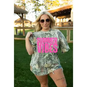 Summer Vibes Camo Oversized Tee