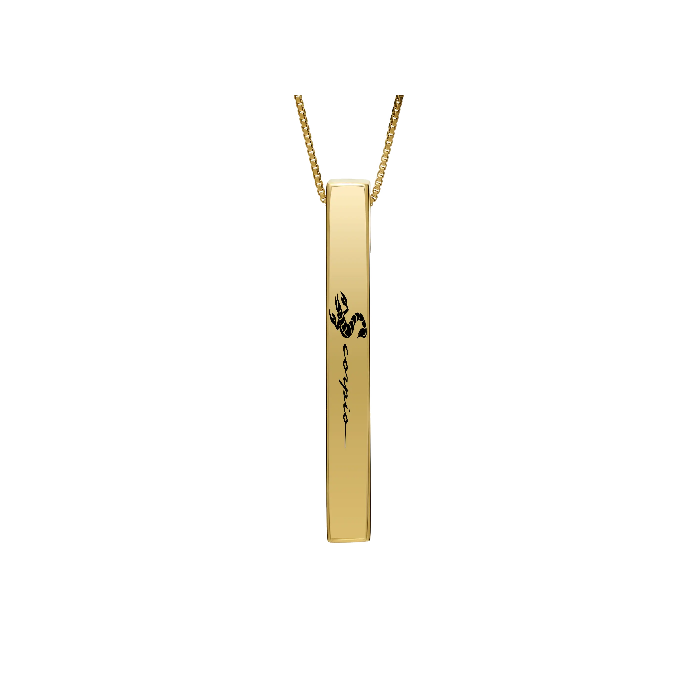 Scorpion Vertical Name Bar Pendant (Engraving)