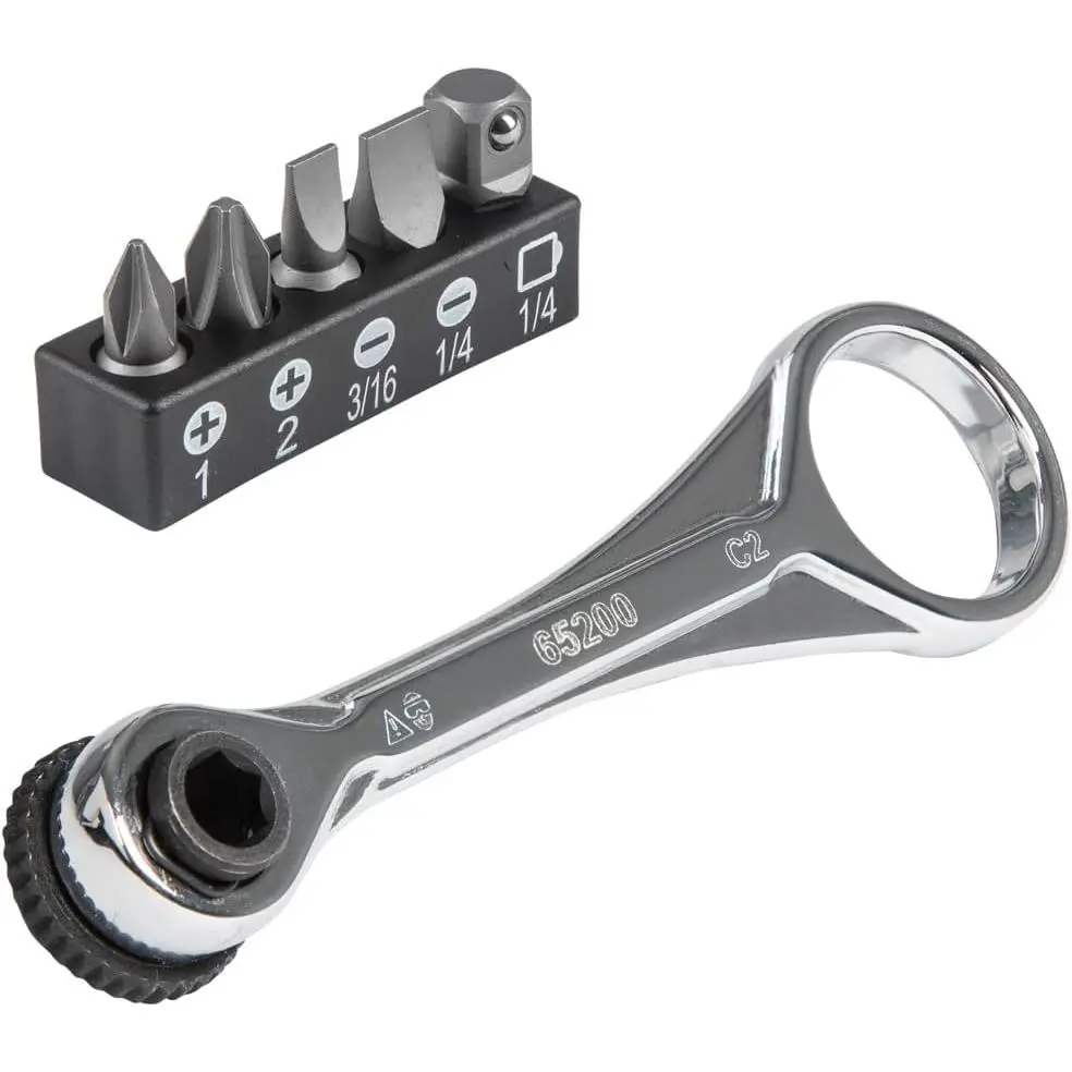 65200 Ratchet Set, 5-Piece Mini Ratchet Set with Phillips, Slotted, and Adapter for Other Socket Sizes, For Tight Spaces