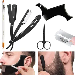 5Pack Beard Shaping & Styling Tool With Comb for Perfect line up & Edging For Men's Jaw Cheek/Neck Line, Symmetric/Curve/Step Cut Works with Any Beard Razor Electric Trimmers or Clippers - Home Improvement.