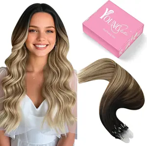 YoungSee Micro Loop Hair Extensions Human Hair micro ring pre bonded Soft and Silky Hair Extensions for Women Micro Ring Extension Human Hair 100% Real Human Hair #TikTokShopBlackFriday