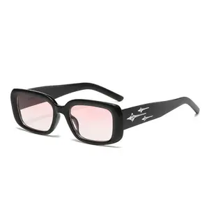 Y2K Retro Small Square Cycling Sunglasses For Women Kitten Eye Fashion Colorful Mirror Punk UV Goggles