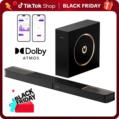 INFITBO Sound Bar For Smart TV 2.1CH 190W Peak Power Soundbar With Subwoofer Detachable 2 In 1 Bt 5 4 Newest Surround Sound System 12l Deep Bass For Pc Game With Hd Arc Opt Usb Aux Home Theater