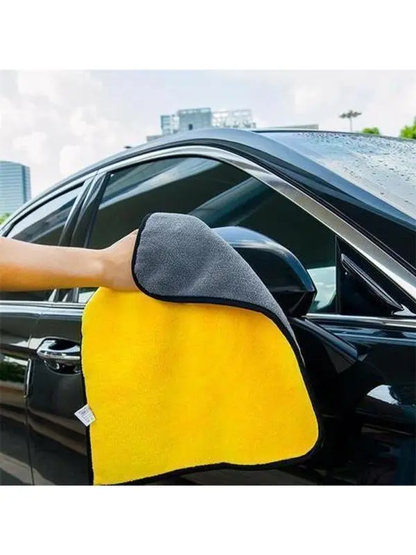 Car Wash Towel Set - Two-Color Double-Sided Microfiber Cleaning Cloth, Absorbent Car Detailing Rag, Scratch-Free Auto Wash Towels