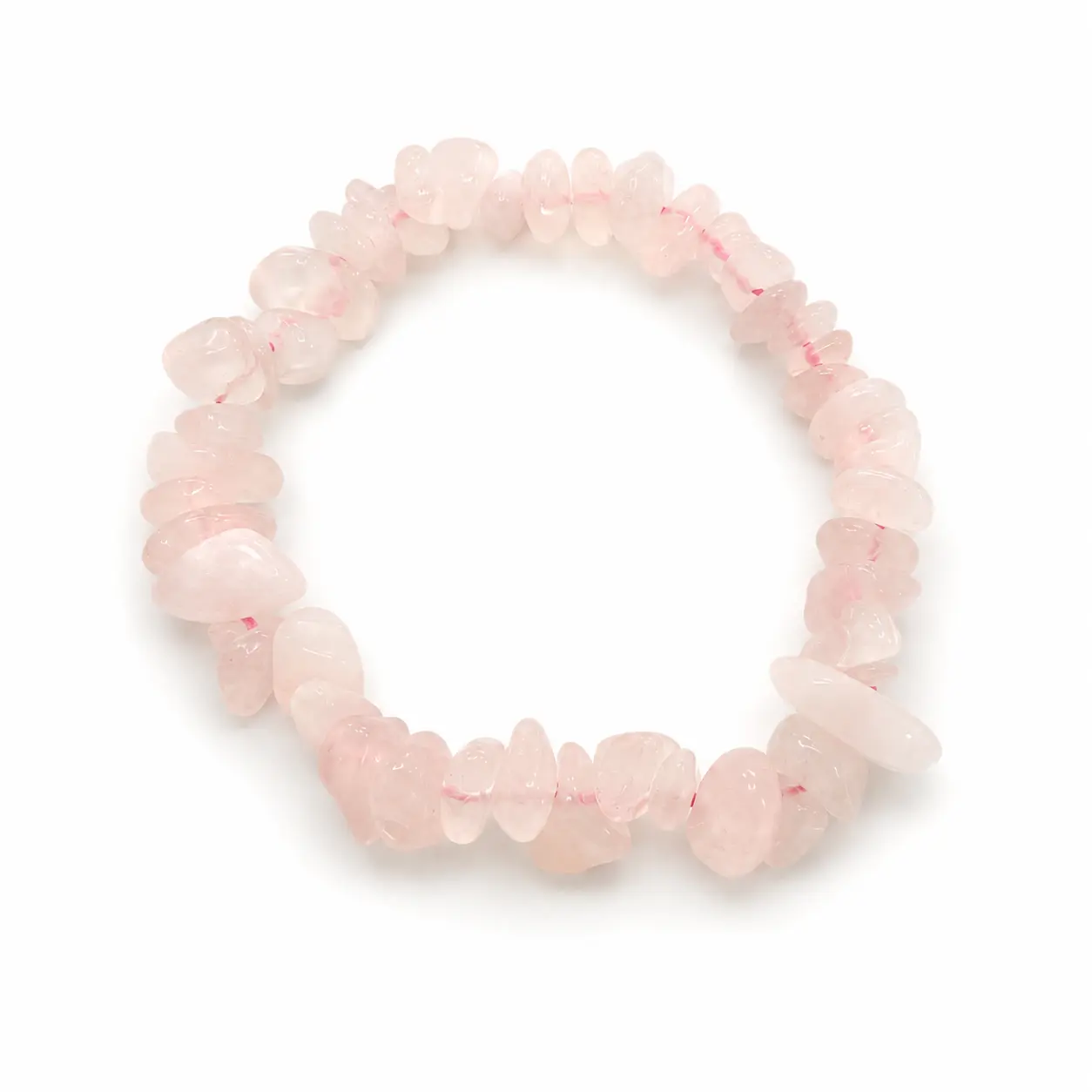 Translucent Pink Irregular Chip Bead Stretch Bracelet for Women, Lightweight Plastic Beaded Bracelet, Cute Everyday Jewelry Gift