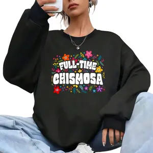 Full Time Chismosa Floral Print Cozy Long Sleeve Sweatshirt for Casual Style