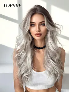 Topshe Hand-Woven Lace Dipped Long Curly Wig, Glueless curly wig, Natural Looking Wigs, Lightweight Breathable Comfort Fit, No Bangs, All Seasons