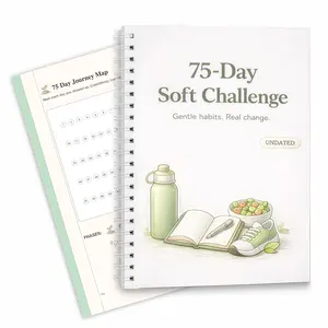 75 Day Soft Challenge Planner – Gentle Habit & Reset Journal, Daily Tracking, Reflection Prompts and Progress Pages for Personal Growth and Healthy Routines